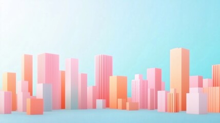 Pastel City Skyline