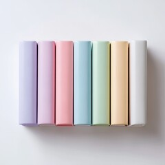 Colorful books arranged in a row