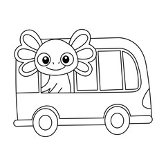 Axolotl hand drawn coloring page for kids