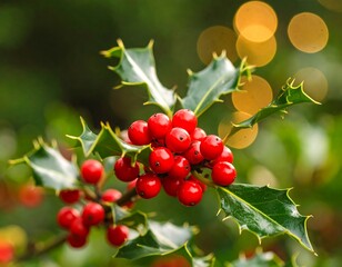 Obraz premium Close-up holly berries