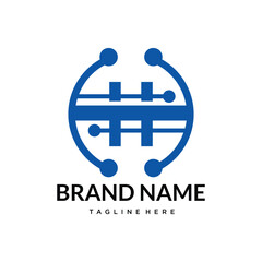 H tech  technology logo