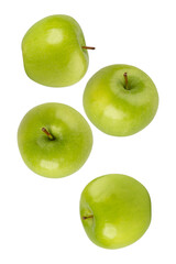 Falling Green Apple cutout, full depth of field.