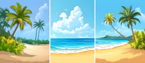 Obraz premium tropical beach with palm trees