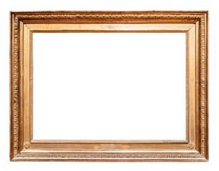 horizontal golden wide common picture frame cutout