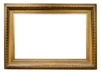 ancient horizontal dark gold painting frame cutout