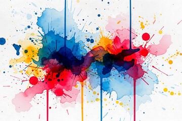 Abstract Watercolor Splashes - Vibrant Texture Art Background