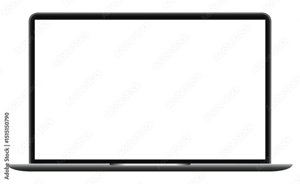 Poster laptop with empty monitor - vector