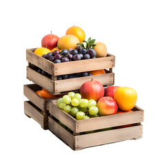 Rustic Wooden Crates Overflowing with Fresh Fruit
