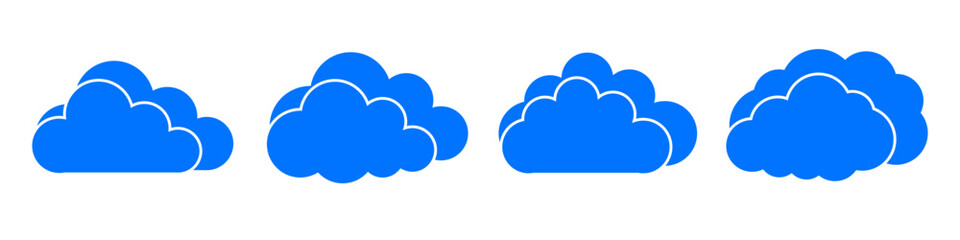 Set blue clouds icon – stock vector