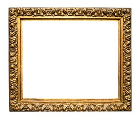 retro vertical dark golden carved painting frame