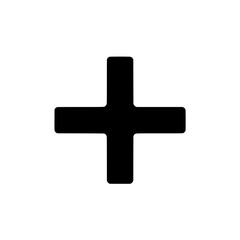 Obraz premium Black and White SVG of a Plus Sign