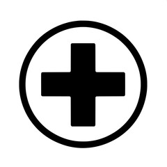 Fototapeta premium Black and White SVG of a Plus Sign