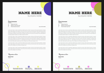 Colorful Modern Letterhead Template in AI, Trendy Editable A4 Business Stationery for Branding, Marketing, and Corporate Identity  Vector & Print Ready.Professional Business Letterhead in AI 