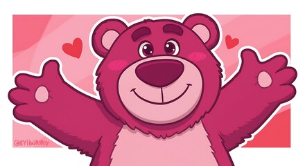 Obraz premium pink bear