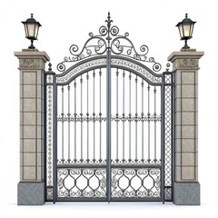 Gate isolated on transparent background perfect for architecture and design visual elements