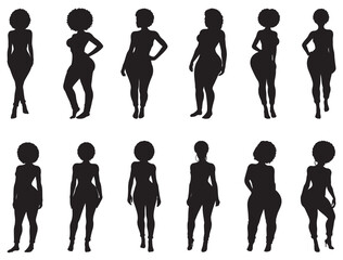 AFRICAN AMERICAN WOMAN STANDING SILHOUETTE