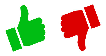 Thumb up and down icon. Like and dislike