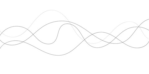 Technology abstract lines on white background. Undulate Grey Wave Swirl, frequency sound wave, twisted curve lines with blend effect.