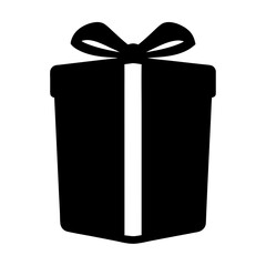 Elegant silhouette of a wrapped present with a bow for celebrations