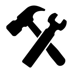 Illustration of a Hammer and Wrench Crossed representing repair services or tools