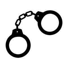 Black and White Handcuffs on White Background Representing Criminal Justice System