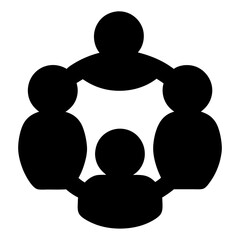 A simple representation of teamwork and collaboration with stylized human figures