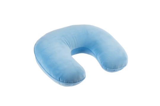Blue pillow for neck isolated on transparent background.PNG