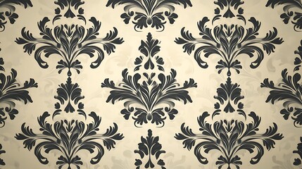 Elegant gold floral damask pattern on a dark background, creating a luxurious and vintage feel