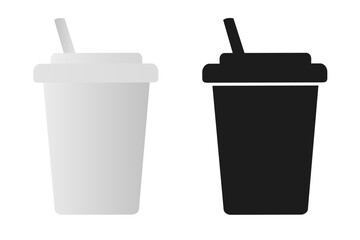 Coffee cup, white and black cup - vector