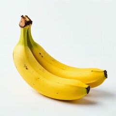 Bananas on white background. Close up. Fresh and delicious. Class 1. High quality. Top shelf. Organic. Hand-picked. Quality tested. Generative AI.