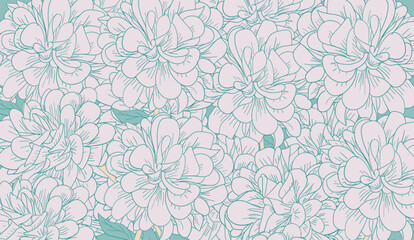 Obraz premium Seamless pattern with hand drawn flowers.