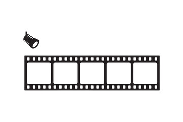 Vector film strip icon: a classic photography movie frame with blank borders for your picture and video design