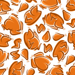 Chicken background, pattern set. Collection icons chicken. Vector