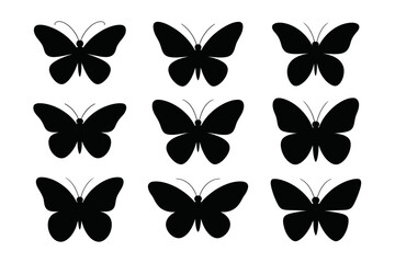 Fototapeta premium Butterfly silhouette pattern vector graphic design
