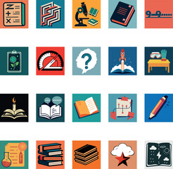  20 Education Element's set on a transparent background