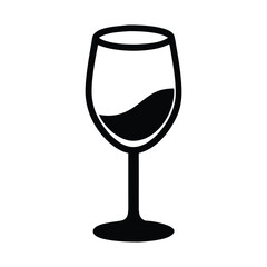 glass of wine icon silhouette vector
