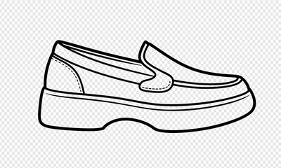Stylish Platform Loafer Shoe Design  Comfortable and Trendy Footwear Illustration