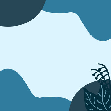 Blue aesthetic vector illustration of a tropical beach