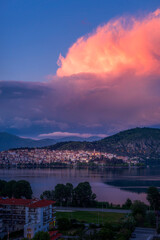 sunset over the lake
