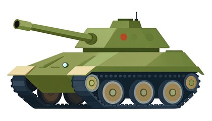 Fototapeta premium Military Tank with Green, and Illustration.