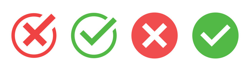 Check mark and cross mark icons