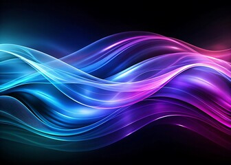 Naklejka premium Abstract Gradient Waves of Light on Dark Background