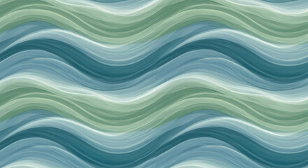 Fototapeta premium Abstract wavy lines background in shades of blue and green modern art design wallpaper texture pattern