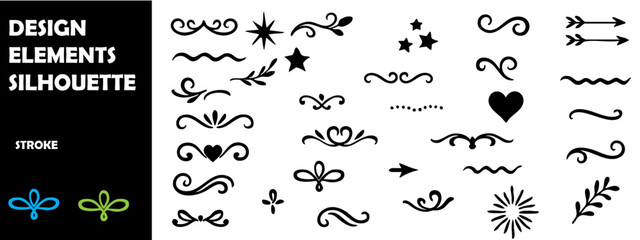 Fototapeta premium Abstract Design and Decorative Elements Silhouettes