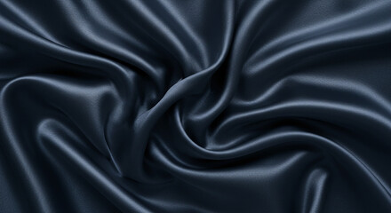 Fototapeta premium Premium black silk fabric texture background for fashion design and luxurious textiles projects art work