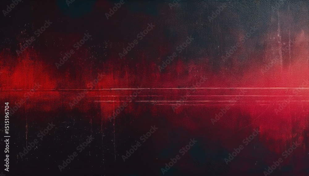 Poster dark abstract grunge texture with black and red brush strokes and light scratches on canvas surface,