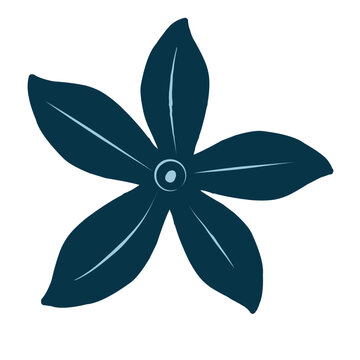 Blue vector illustration of a flower