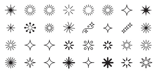 Star-Shaped Icons for Pattern Design and Creative Decoration