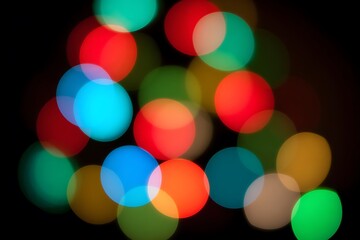 Festive bright lights on a dark backdrop