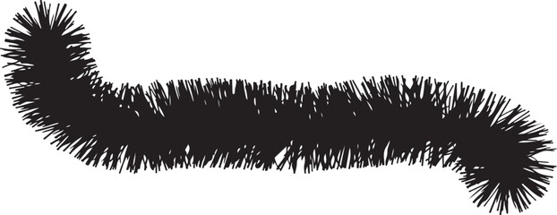 Black Tinsel Garland Christmas Decoration Silhouette